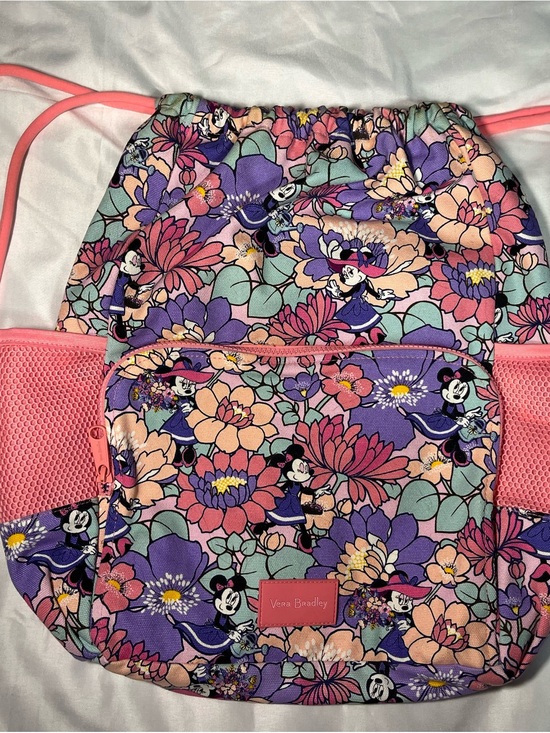 Disney Vera Bradley Minnie’s Garden Party Drawstring Backpack Floral Bag EUC main image 4